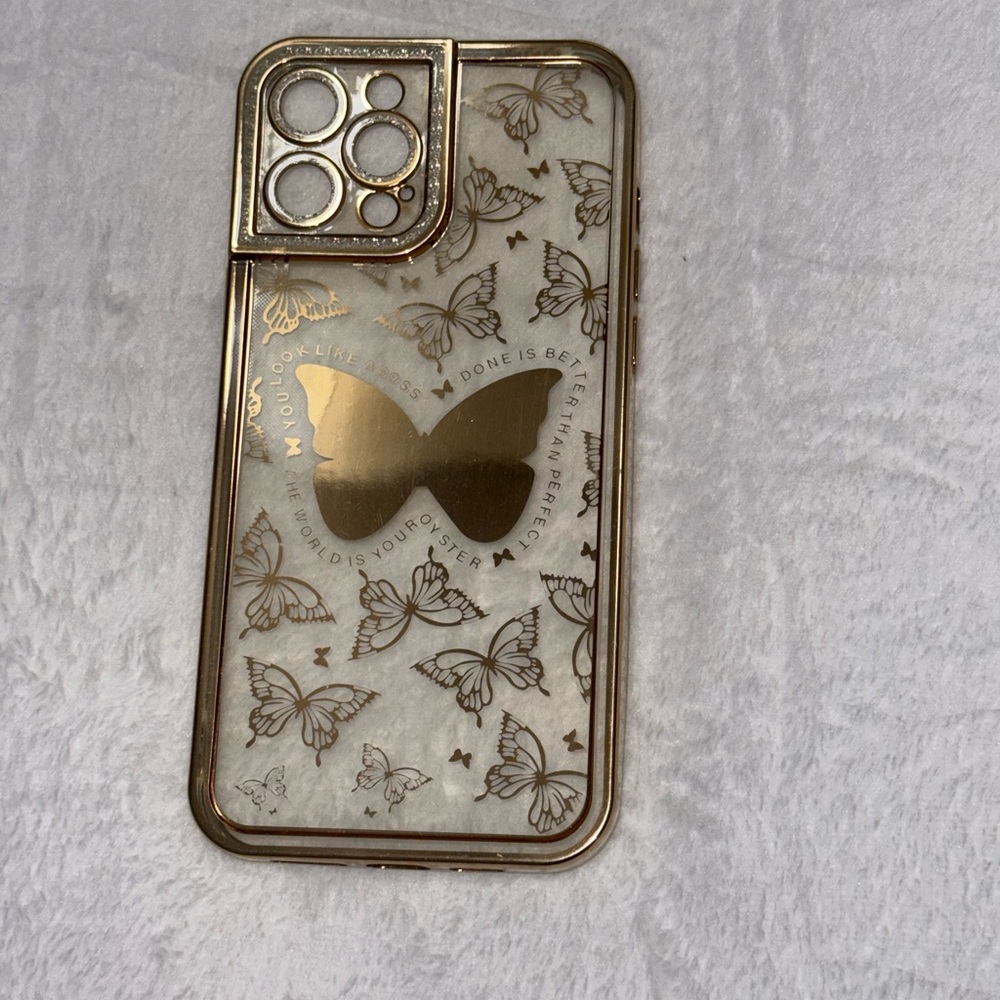Gold Butterfly Design Phone Case